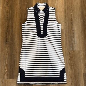 Sail to Sable navy and white stripe cotton dress